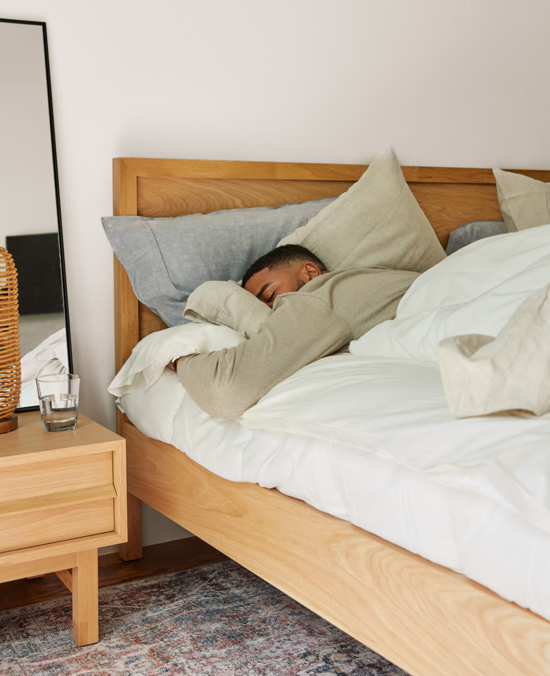 Man sleeping on Marcel bed.