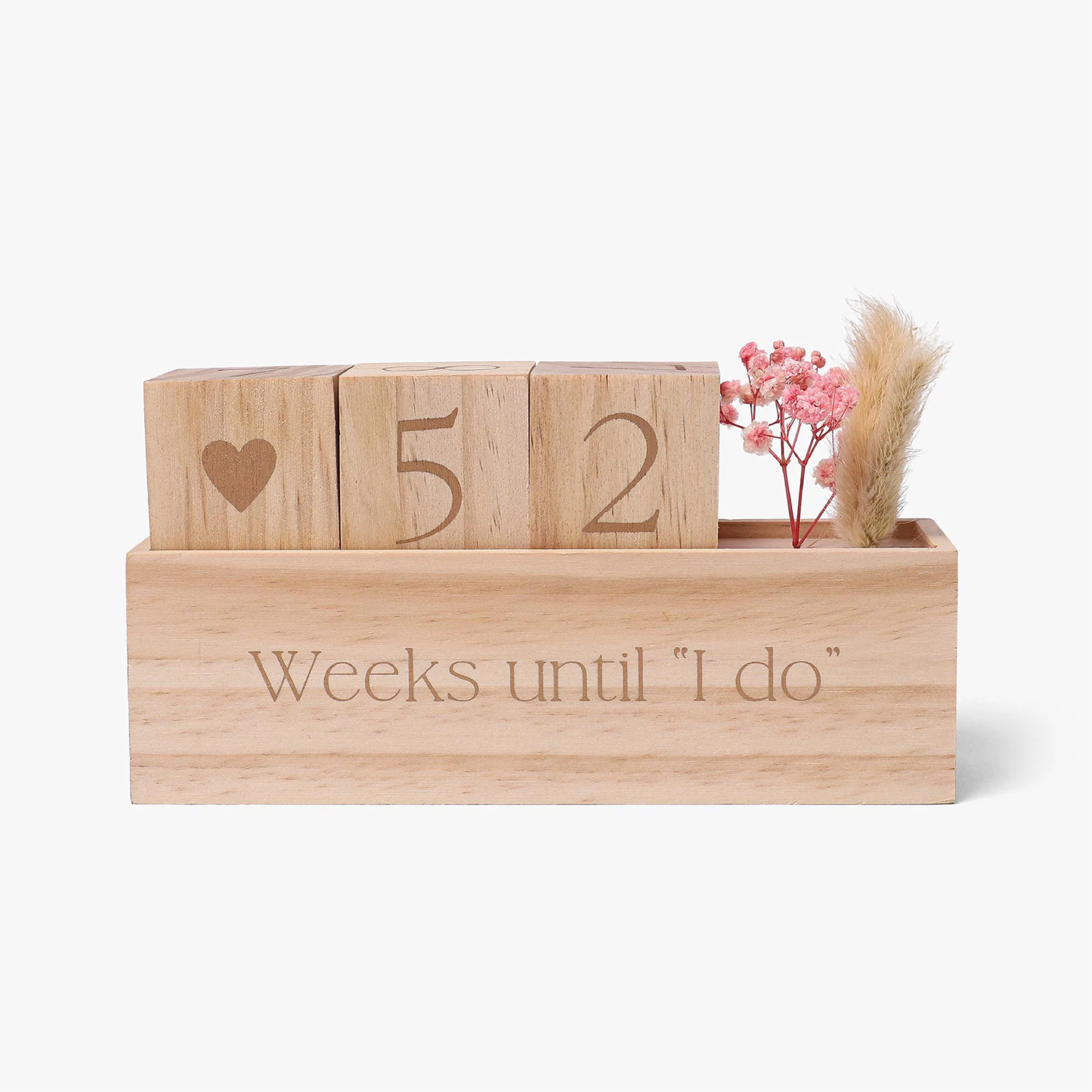 Wedding Countdown Floral Wooden Blocks
