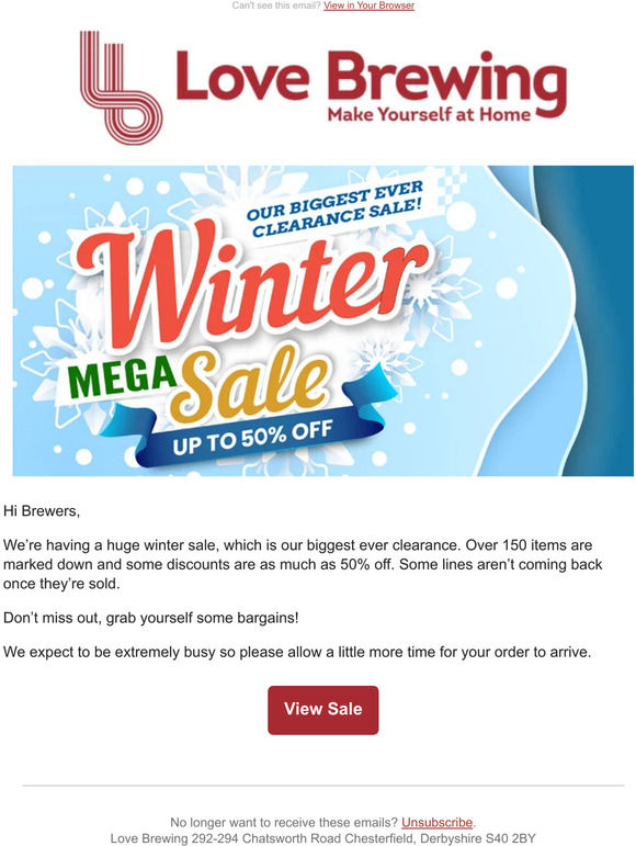 Winter Sale - Up To 50% Off