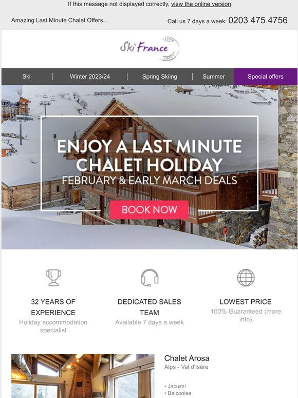 Amazing Last Minute Chalet Offers