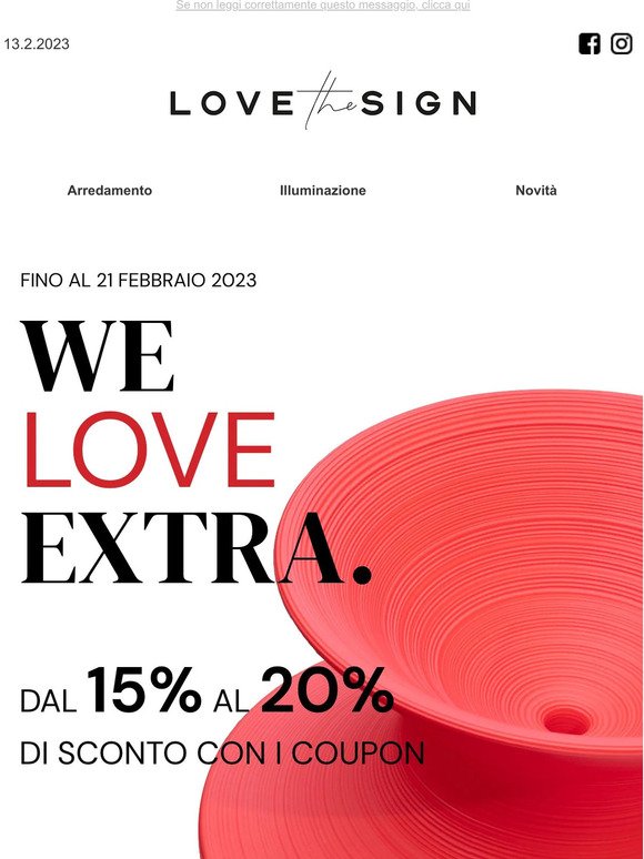 We LOVE Extra | Dal 15% al 20% di sconto