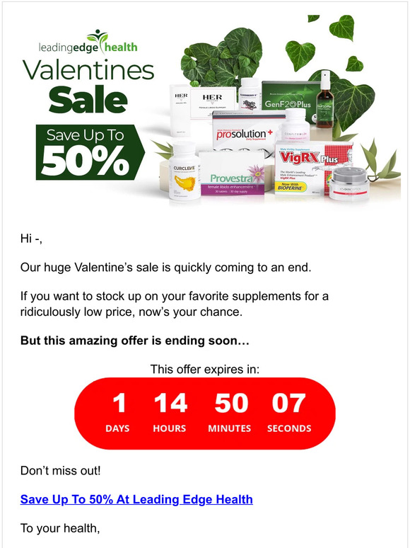 Leading Edge Health ENDING Your 50 discount expires soon! Milled