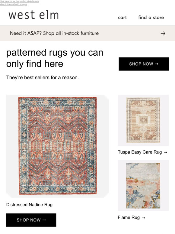 West Elm The patterned rugs you've been looking for *Plus, instock