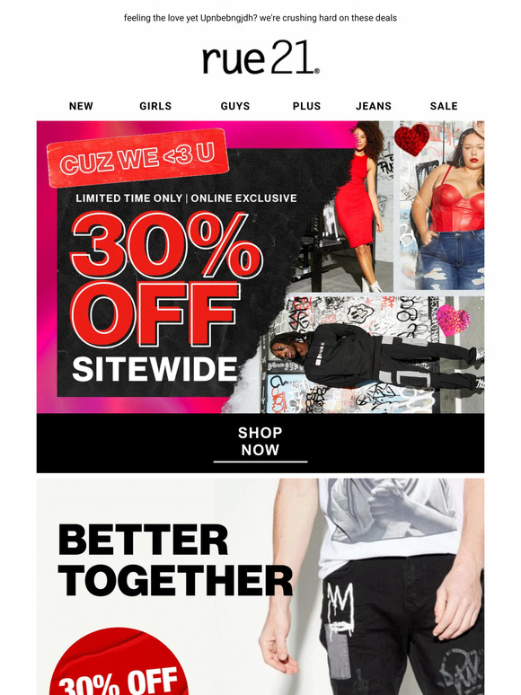 30% off SITEWIDE 🛍️ (including graphics & jeans)