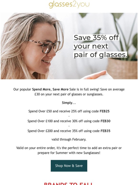 Want to save £30 on your next pair of glasses?