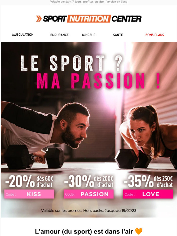 🧡 L'amour du sport | Jusqu'à -35%