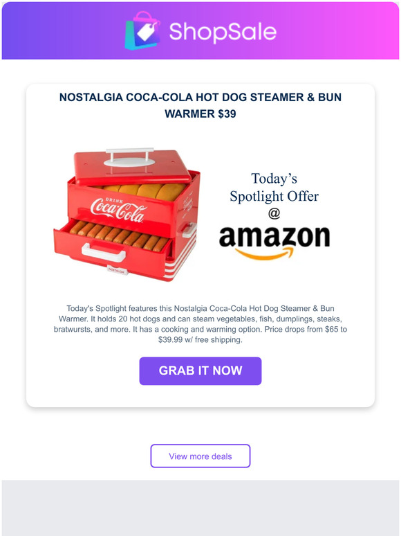 Styles For Less CocaCola Hot Dog Steamer & Bun Warmer 39 Milled