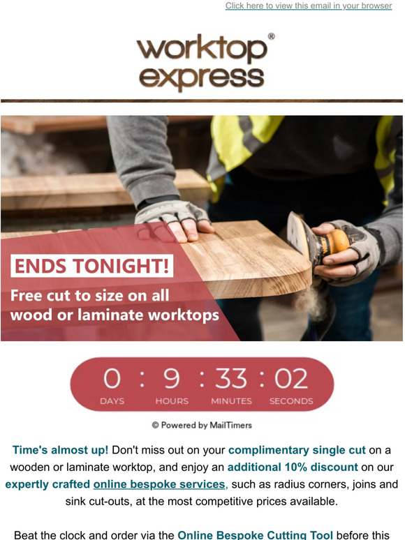 worktopexpress ⏳ ENDS TONIGHT Free cut to size on all wood or