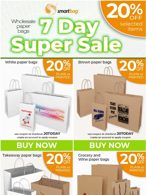 20% off – 7 DAY SUPER BAG SALE