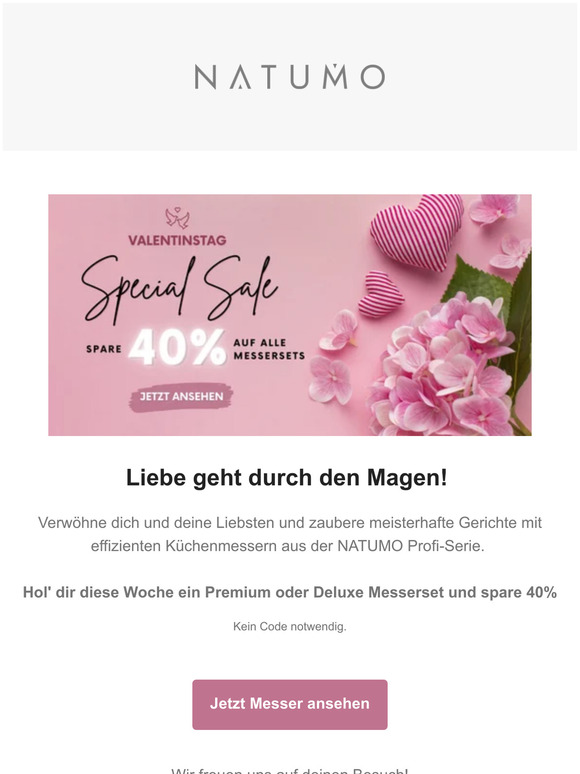 Spare zum Valentingstag bis zu 40% auf Messer ❤