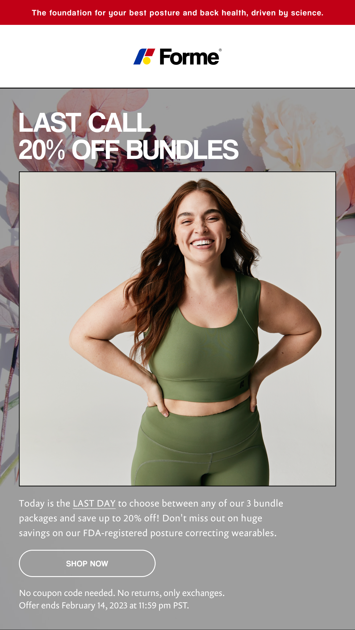 Valentine's day sale! Choose between any of our 3 bundle packages and save up to 20% on FDA registered posture correcting wearables.