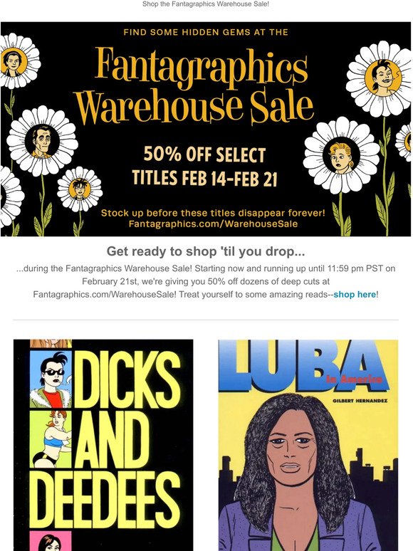 Shop the Fantagraphics Warehouse Sale--50% off the best deep cuts around!