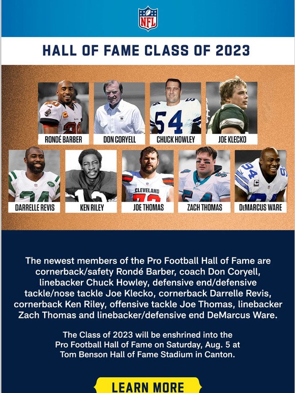 nfl game pass europe HOF Class of 2023! Milled