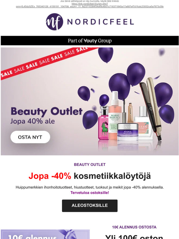 Jopa -40% löytöjä Beauty Outletissa!👀🙌🛒