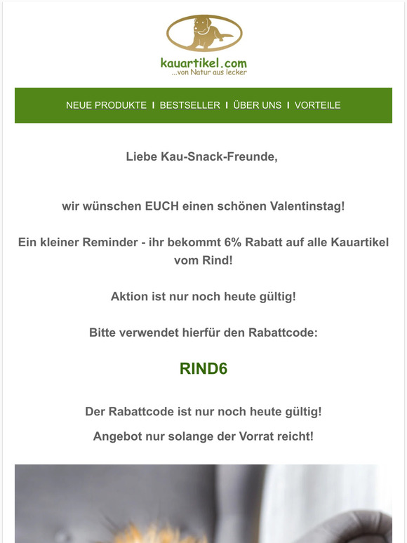 6% Rabatt mit dem Code: RIND6 - Nur noch heute gültig!😍