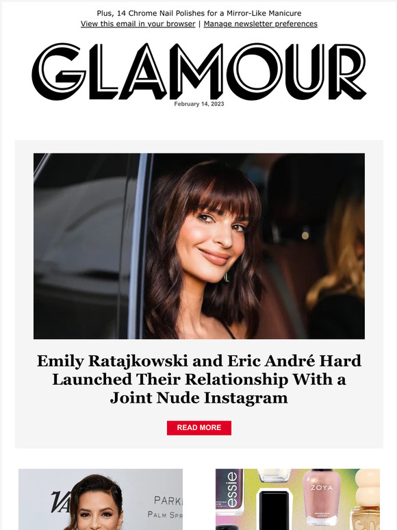 Glamour Happy Valentine S Day Emily Ratajkowski And Eric Andr Introduce Relationship With A