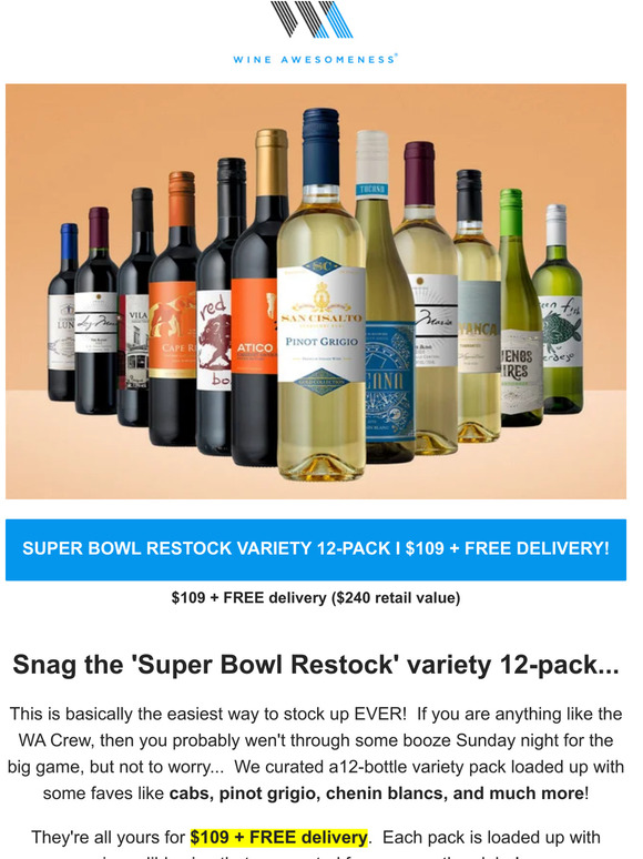 snag the 'super bowl restock' variety 12-pack...