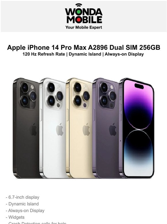 Order Now😏Apple iPhone 14 Pro Max & Pro Dual SIM