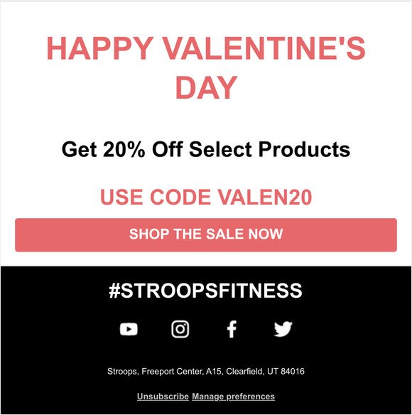 💖 Hey! Last Chance to Get 20% Off! Stroops Valentine's Day Sale!