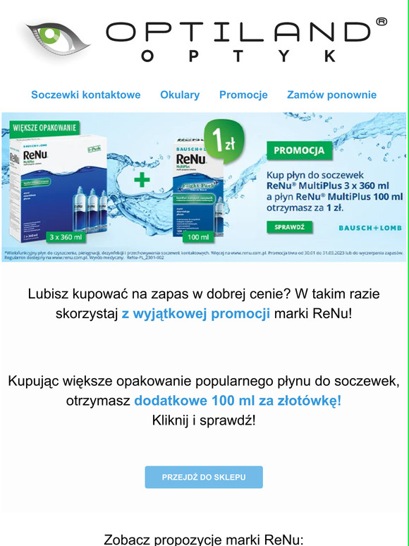 Promocja na płyny do soczewek💦