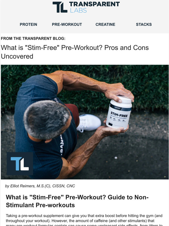 Transparent Labs "StimFree" PreWorkout Explained Milled