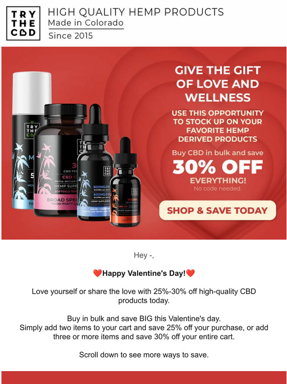 Save 25%-30% Off High-Quality CBD 💞