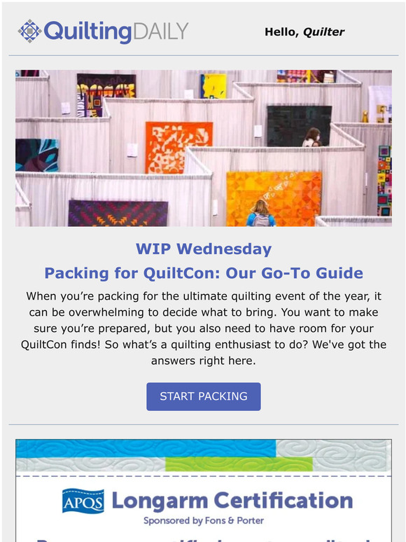 Fons And Porter Your Ultimate QuiltCon Packing List 🧳 Milled