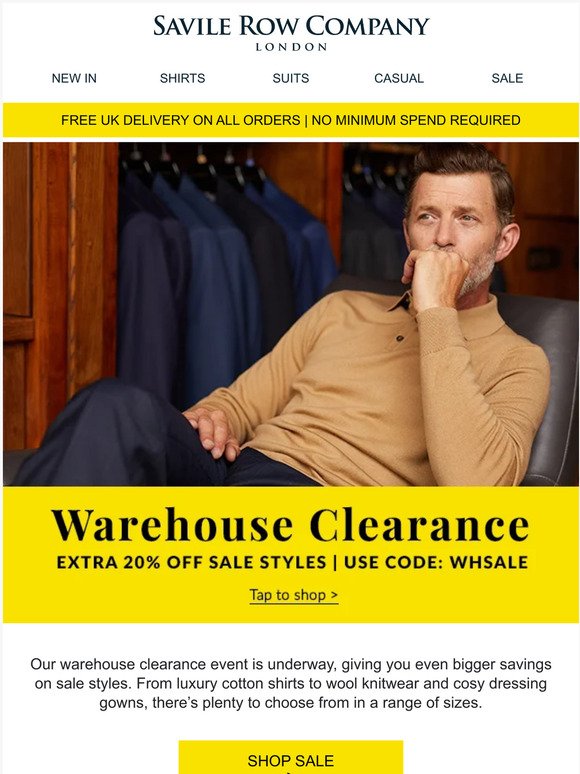 Warehouse sale starts now!