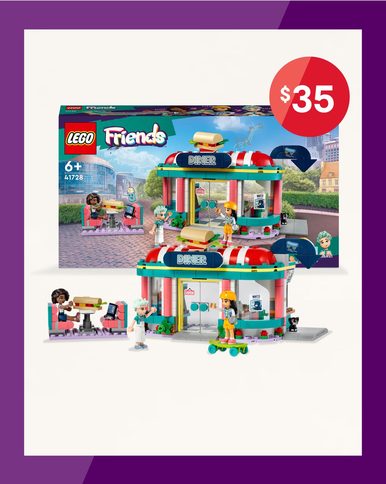 LEGO® Friends 41728 Heartlake Downtown Diner
Ages: 6+ years. $35