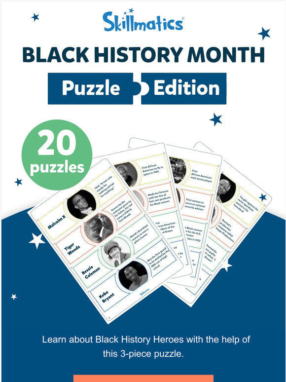 Skillmatics [FREE PRINTABLES] Black History Month Puzzles! Milled