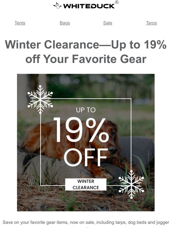 Winter clearance! Up to 19% Off Your Favorite Gear