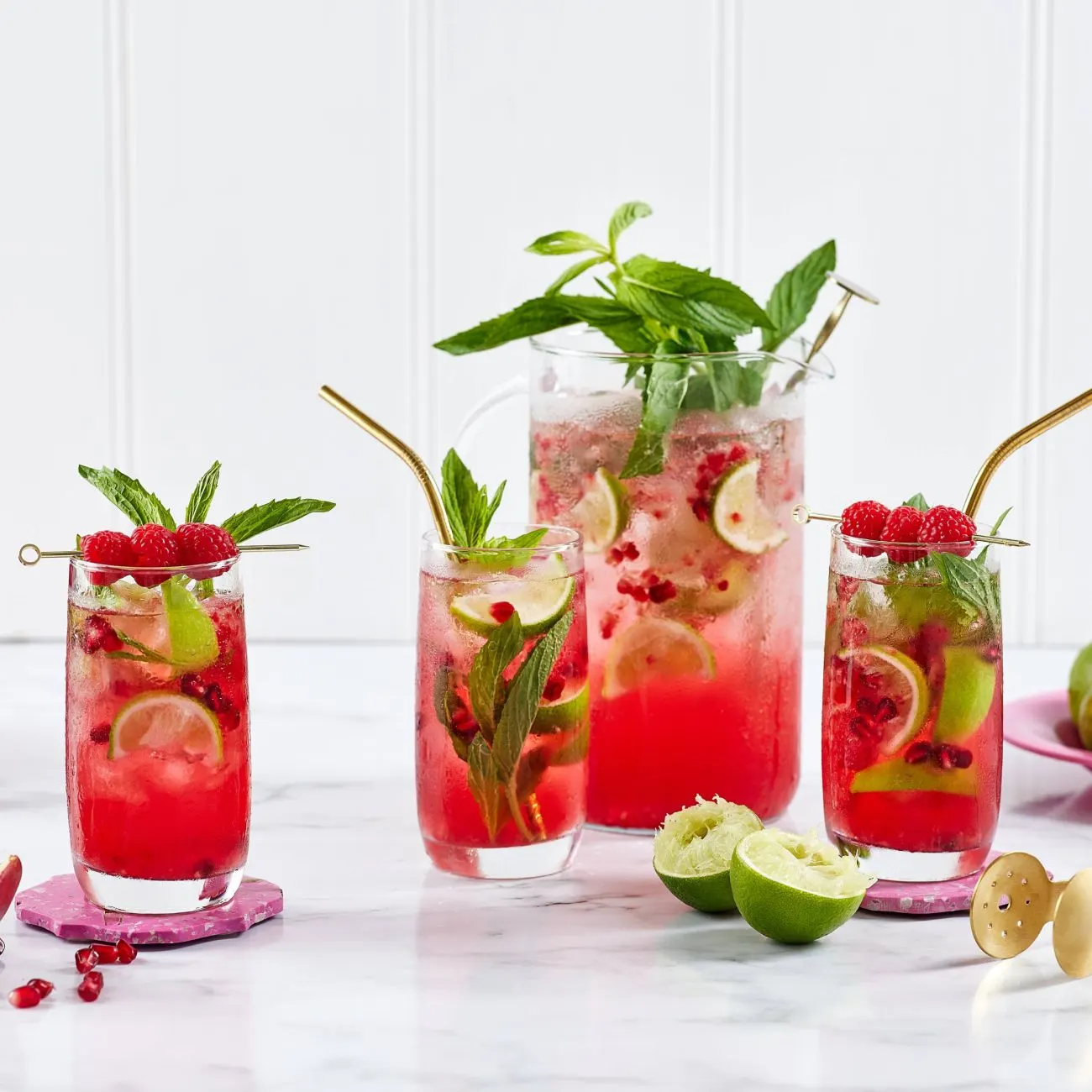 Raspberry and Pomegranate Mojito