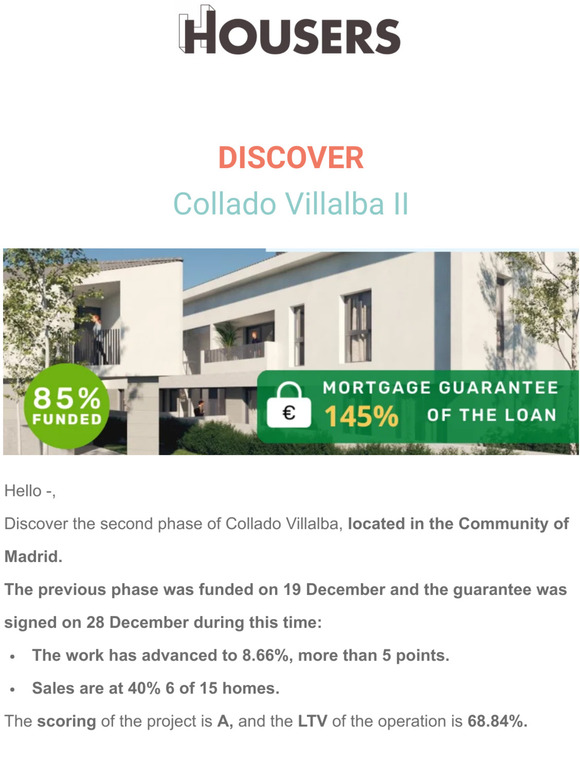 💰💰 Discover Collado Villalba II, funded +85%