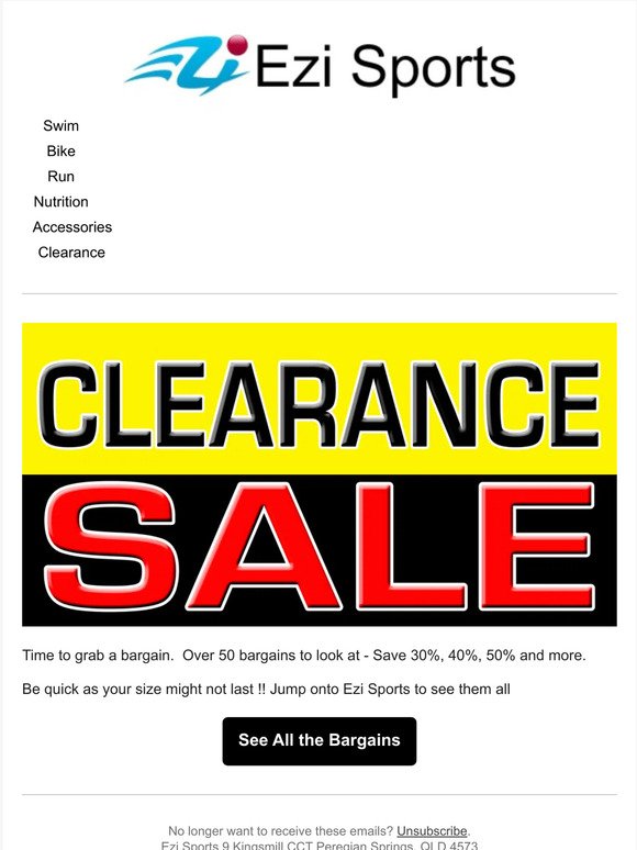 Clearance  - Save 30%, 40%, 50% and more