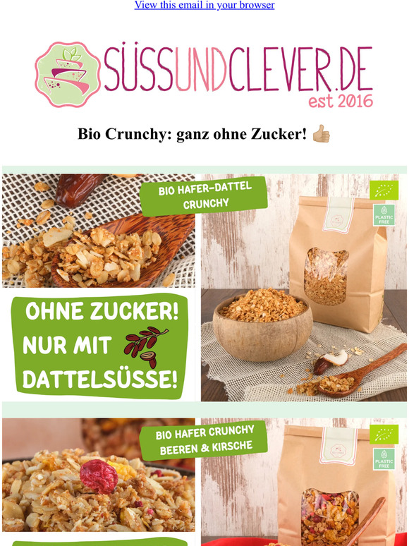 Unsere Bio Crunchys: ganz ohne Zucker! 💥