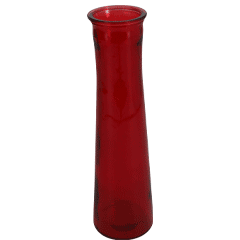 Floral Garden Red Glass Tapered Bud Vase, 9.1-in.