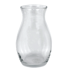 Clear Glass Pot Belly Vases, 7x4.375 in.