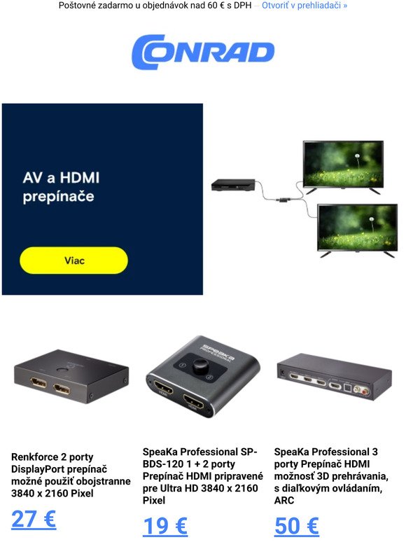 Vyberte správny AV, HDMI prepínač či Displayport rozbočovač