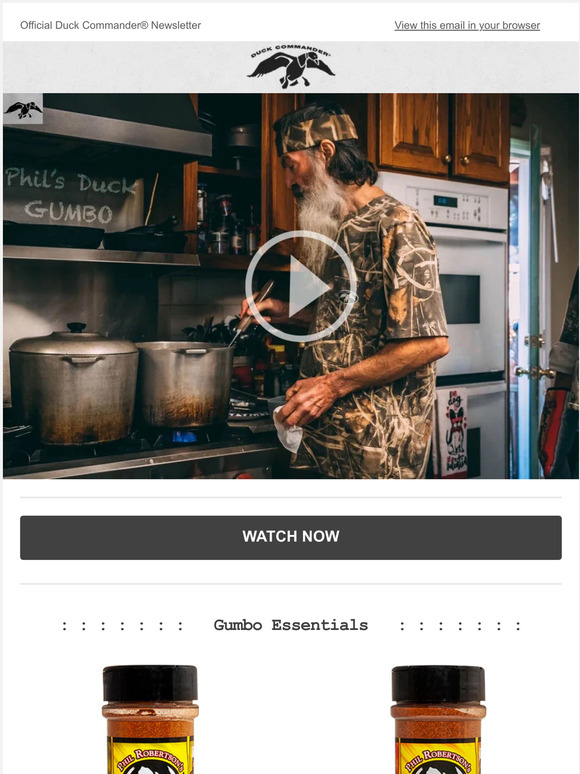 Official Duck Commander Outlet Store: Phil's Secret Duck Gumbo Recipe 🍴