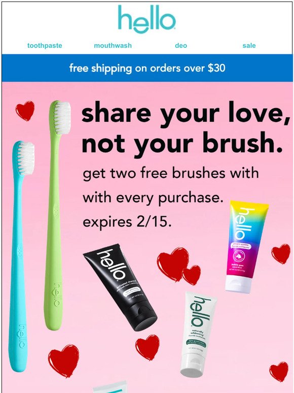 Last day to get 2 free brushes for you + your Valentine. 😍