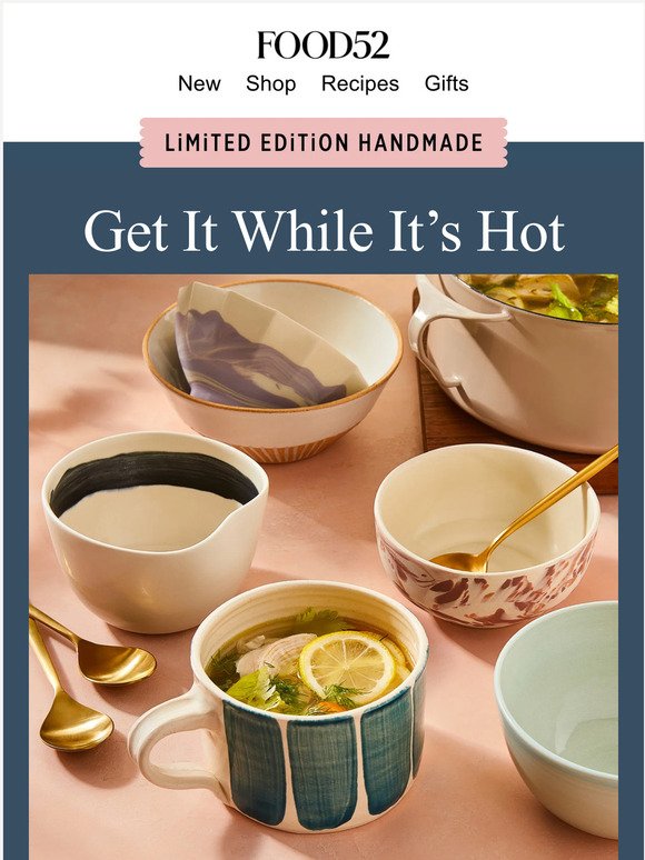 Limited-edition, hand-crafted soup bowls.