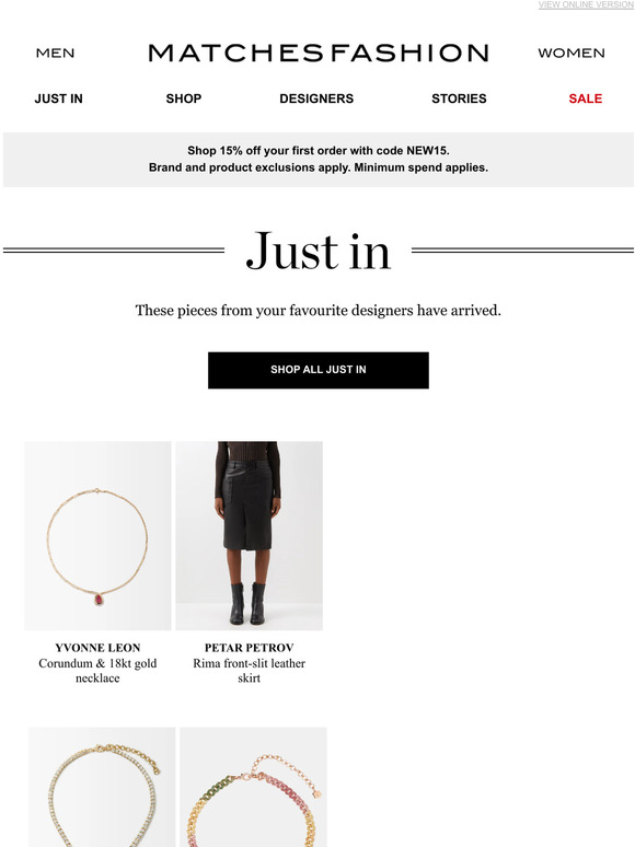 Matches Fashion Yvonne Leon, Petar Petrov and more have just landed Milled