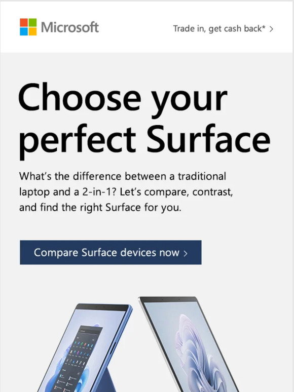 Microsoft: Compare. Contrast. Find your Surface. | Milled