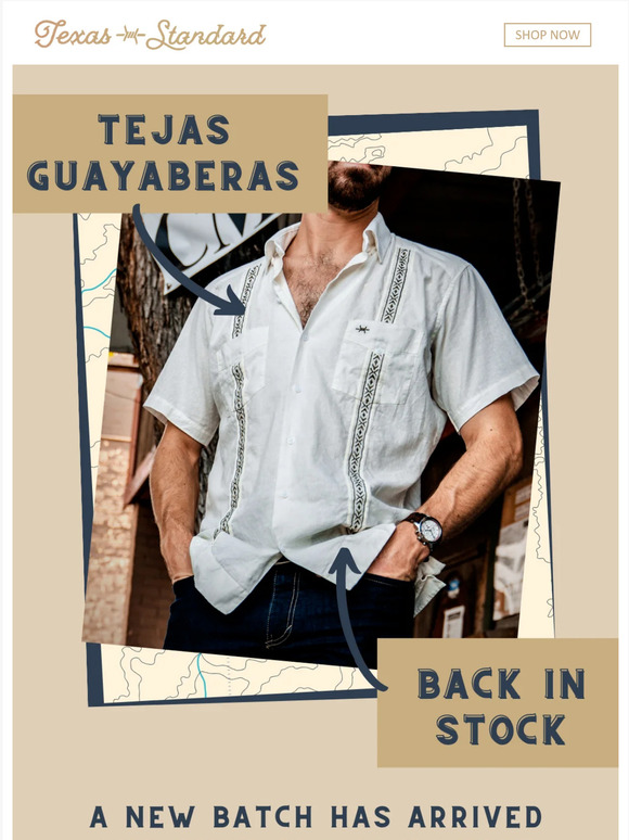 Tejas Guayabera - Burnt Orange