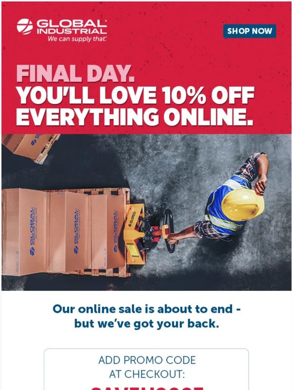 Our online sale is about to end