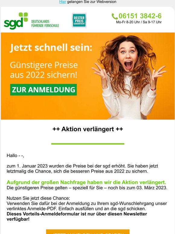 ⏰ Aktion verlängert: Sichern Sie sich die günstigsten Studiengebühren, — —!