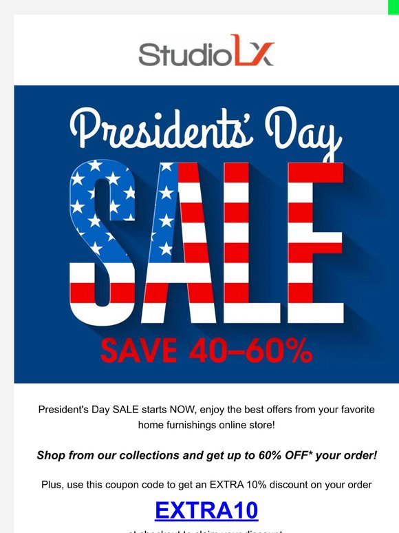 #PresidentsDay Deals for You from StudioLX!
