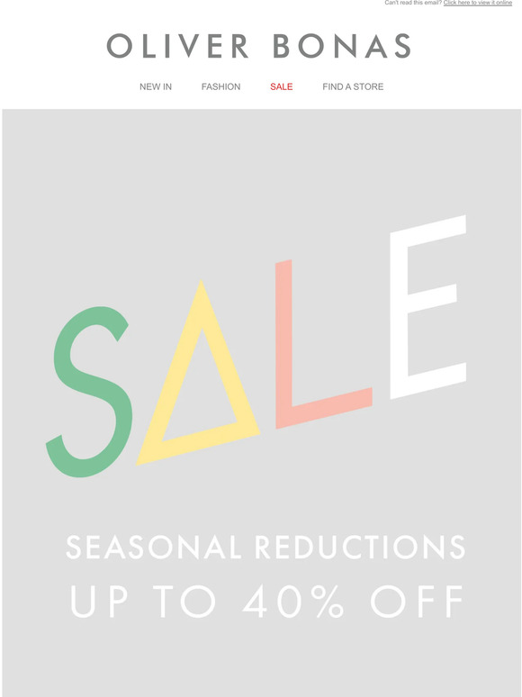 Sale | Up to 40% off seasonal styles