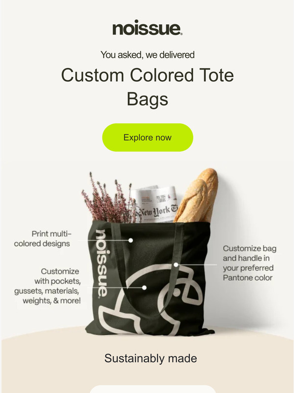 New Custom Colored Tote Bags 🌟