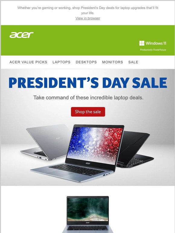 President’s Day savings on laptop upgrades